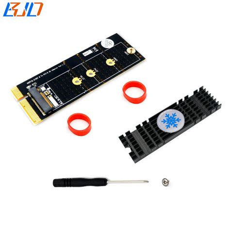M.2 NGFF Key-M Nvme SSD Adapter to PCI-E X4 PCIe 4X Riser Card with Heatsink - Vertical Installation