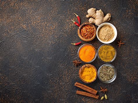 Traditional indian spices on rusty background featuring paprika, cardamom | Food Images ...