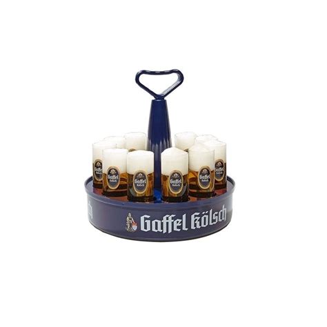 Gaffel Kolsch - Tray "Kranz" with 11 Beer Glasses 0.2 Liter "Stange" - NEW | Maßkrug, Beeren ...