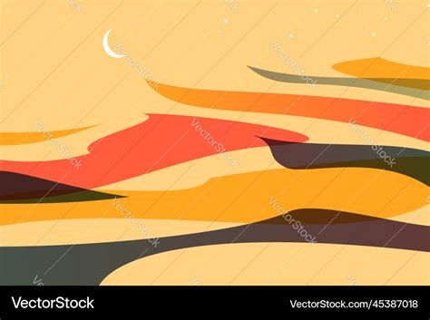 Desert landscape in minimalist style Royalty Free Vector