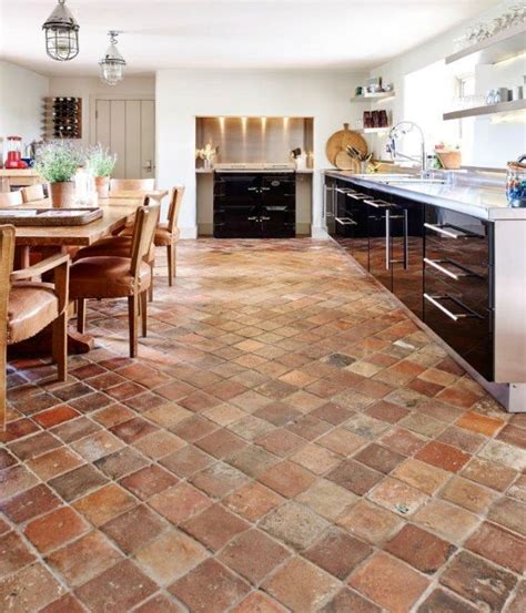 Antique Burgundy Terracotta in 2020 | Brick floor kitchen, Terracotta floor, Terracotta