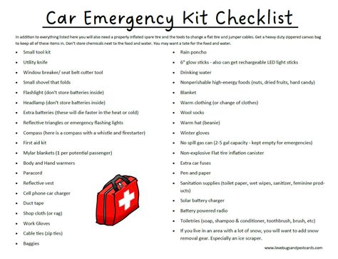 Car Emergency Kit (with free printables) - Lovebugs and Postcards