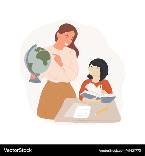 Social studies tutor isolated cartoon Royalty Free Vector