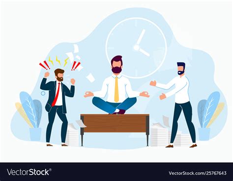 Professional stress management at work cartoon Vector Image