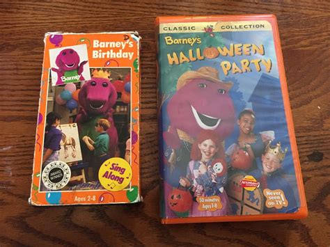 Barney - Barneys Birthday (VHS, 1992) And Barney’s Halloween Party 1998 ...