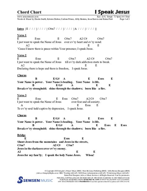 I Speak Jesus (Choral Anthem SATB) Sheet Music Chords & Lead Sheet PDF (Semsen Music / Arr. John ...