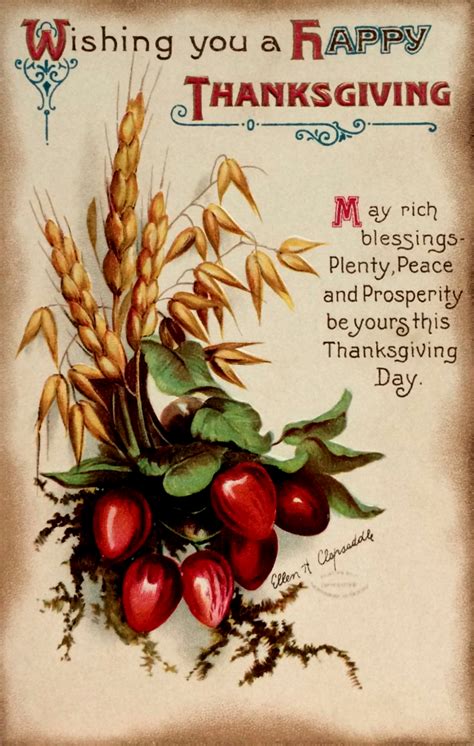 Thanksgiving Blessings, a vintage Clapsaddle Holiday postcard