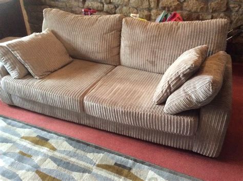 DFS Grey corduroy sofa and round chair | in Colne, Lancashire | Gumtree