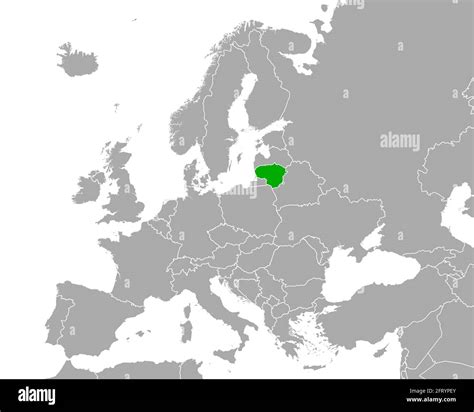 Map of Lithuania in Europe Stock Photo - Alamy