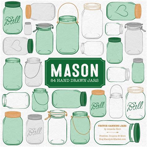 Emerald Mason Jars Graphic by Amanda Ilkov · Creative Fabrica | Mason ...