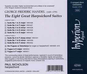 Handel - Harpsichord Suites - Paul Nicholson | Otto's Baroque Musick