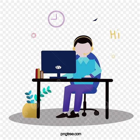 Customer Service Officer PNG Transparent, Customer Service Office Work Scene, Office Clipart ...