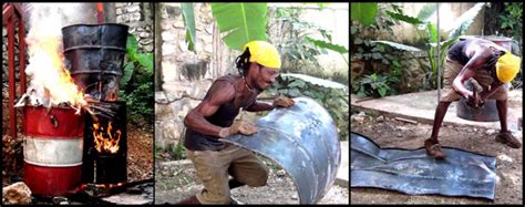 Photos of the process of making Haitian Steel Drum Metal Art - 1