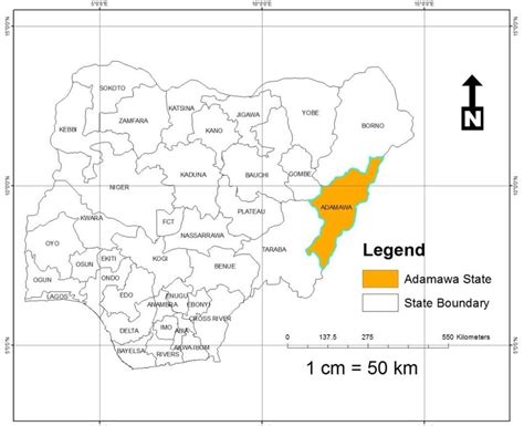 Map of Nigeria showing Adamawa State. | Download Scientific Diagram