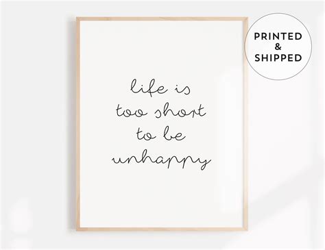 Life is Short Typography Print Wall Art Prints Black and | Etsy