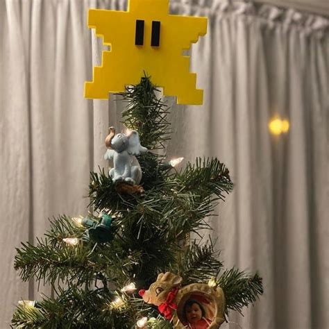 Super Mario Star Christmas Tree Topper Power Star 3D Print | Etsy