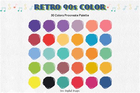 Retro 90s Procreate Color Palette Grafik Von SineDigitalDesigns ...