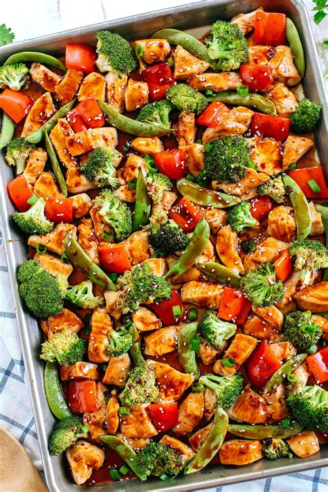 Sheet Pan Sesame Chicken and Veggies - Eat Yourself Skinny