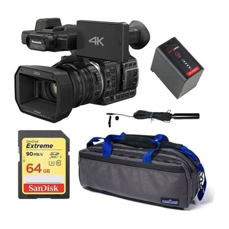 Panasonic HC-X1000 4K Ultra HD Camcorder package c + FREE 3 pin XLR Phantom Lavalier Microphone