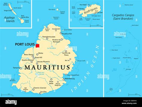 Mauritius Political Map With Capital Port Louis, Outer, 42% OFF