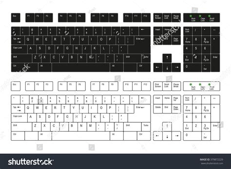 Computer Keyboard White Black On White Stock Vector (Royalty Free ...