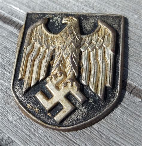 WW2 German Nazi metal eagle insignia for Africa Korps helmet tropical AK waffen ss - wehrmacht