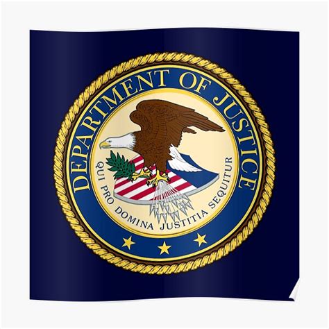 "UNITED STATES DEPARTMENT OF JUSTICE DOJ SEAL" Poster for Sale by ...