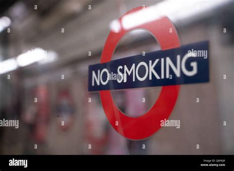 No smoking sign on tube carriage, London underground, transport for ...