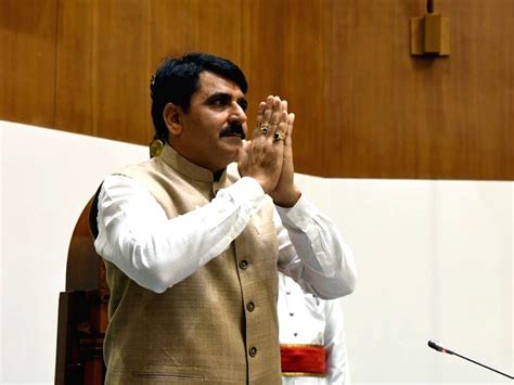 Gandhinagar: Speaker Shankar Chaudhary gestures during the winter session