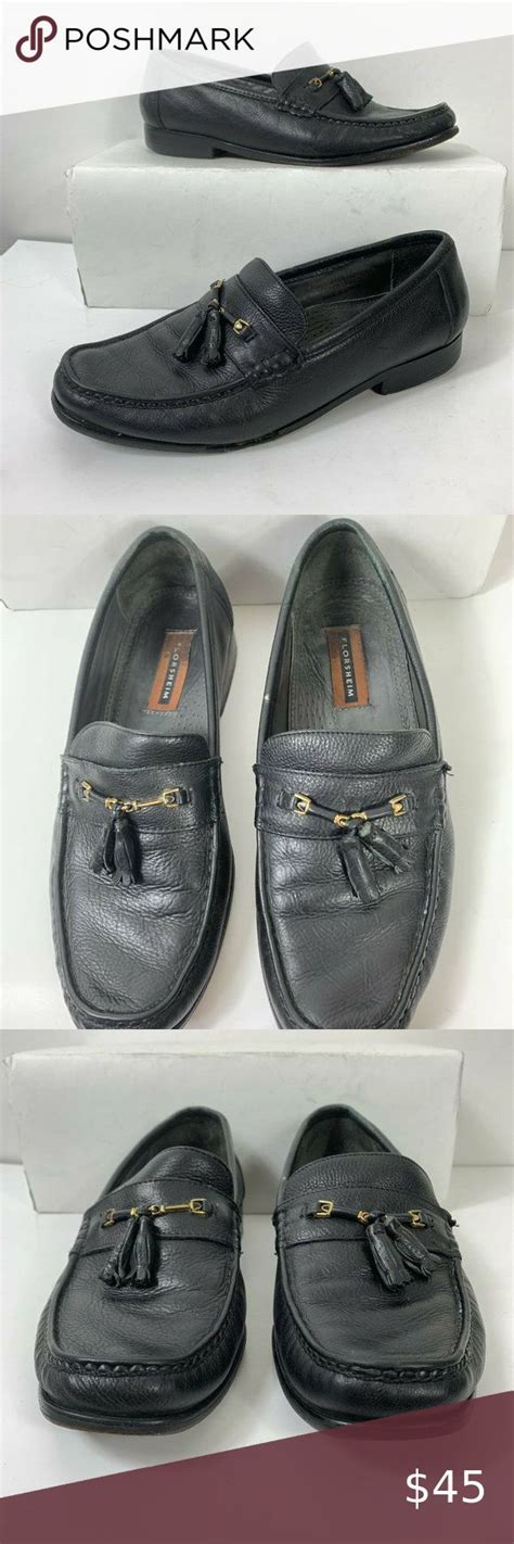 Florsheim Loafers Men Sz 10.5 D Leather Black