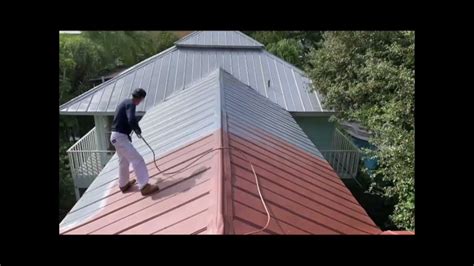 Applying Elastomeric Aluminum Roof Coating on Metal Roof Restoration # ...