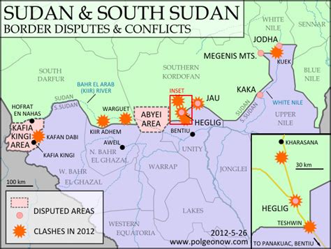 Sudan and South Sudan border disputes and conflicts. Source: Sudan and ...