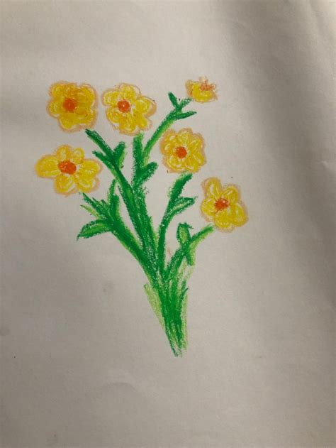 draw flowers using crayons🌼 | ดอกไม้, งานศิลปะ