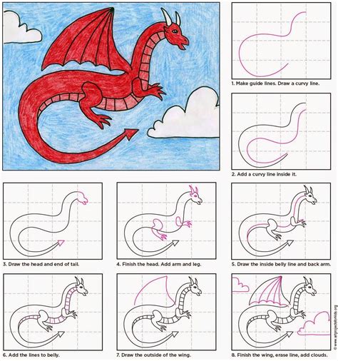 Red Dragon Easy Dragon Drawing For Kids - Entrevistamosa