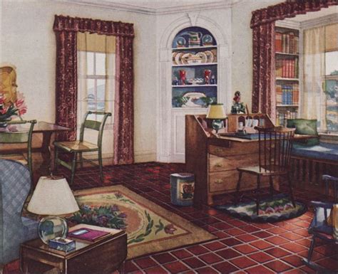 1931 Traditional Style Living Room - Armstrong Linoleum - 1930s Interior Design | 1930s interior ...