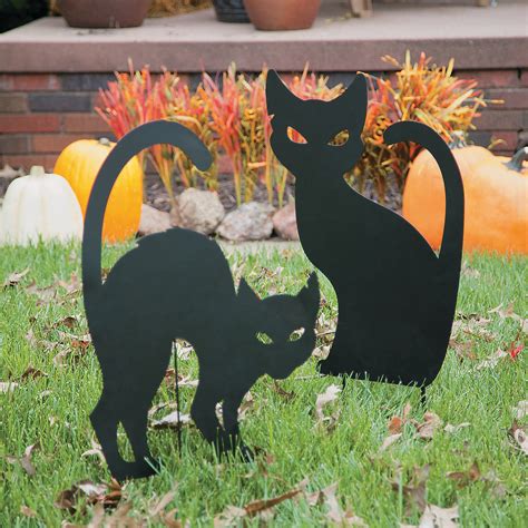 Silhouette Cat Yard Stakes - Home Decor - 2 Pieces - Walmart.com