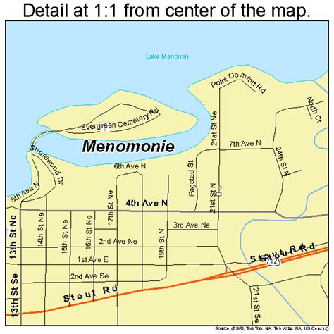 Menomonie Wisconsin Street Map 5551025