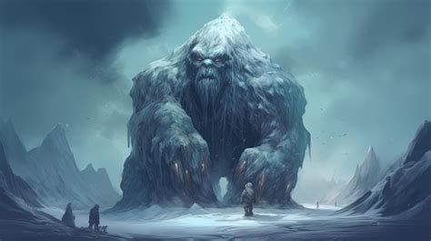 Premium AI Image | A golem made of ice or snow Fantasy concept ...