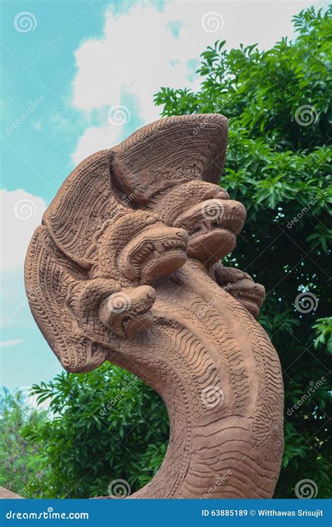 Five Head Snake Sculpture Stock Photo - Image: 63885189