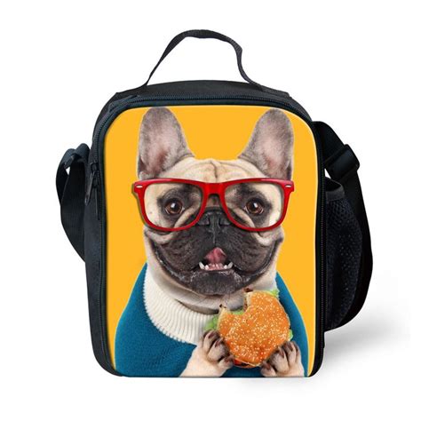 Cute animal french bulldog lunch bags for boys kids lunch bags thermal ...