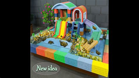 How to build amazing LEGO waterpark for turtles from cement