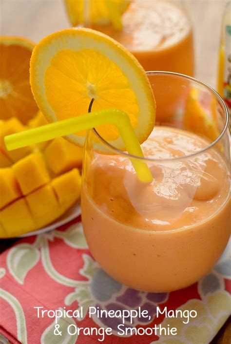 Tropical Pineapple, Mango & Orange Smoothie - Iowa Girl Eats