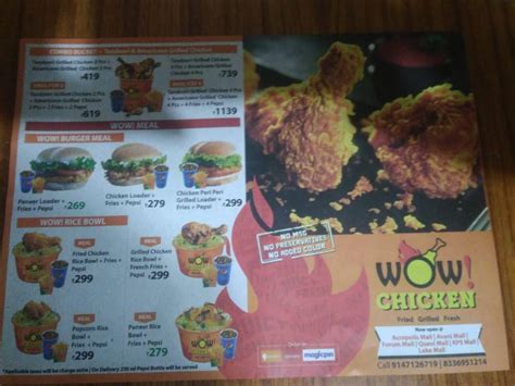 Menu at Wow Chicken, Kolkata, 31