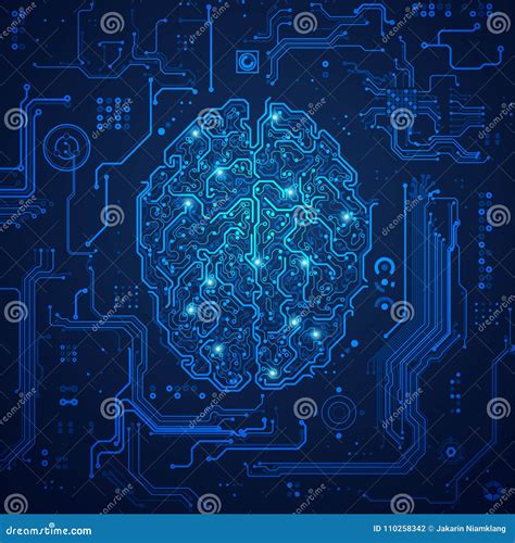 Electronic brain stock vector. Illustration of creativity - 110258342