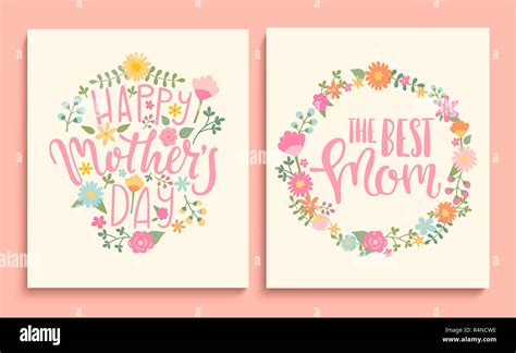 Set of Happy Mother's day cards Stock Photo - Alamy