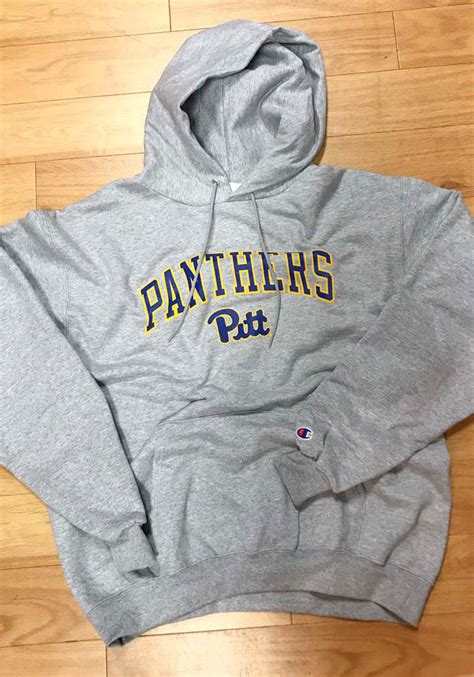 Champion Pitt Panthers Mens Grey Arch Mascot Long Sleeve Hoodie | Pitt panthers, Long sleeve ...