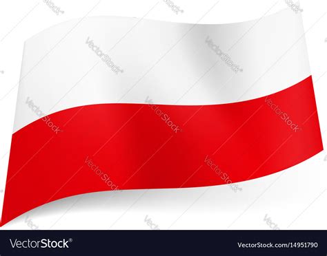 National flag of poland white and red horizontal Vector Image