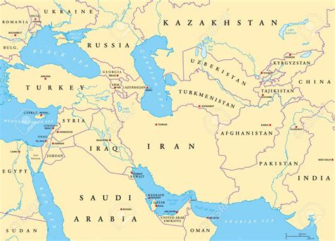 Southwest Asia political map | World Map With Countries