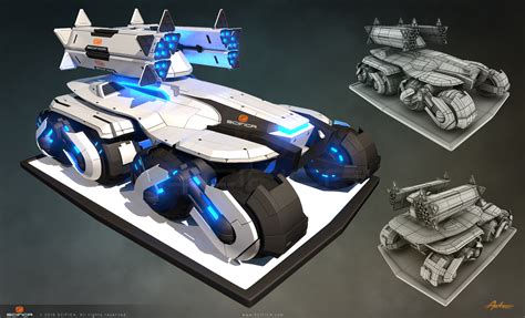 Sci-fi Tank - High Poly | 2D & 3D art