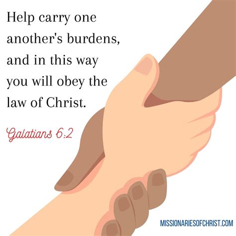 Bible Verse on Helping One Another - Missionaries of Christ - Catholic Reading for Today's Mass ...